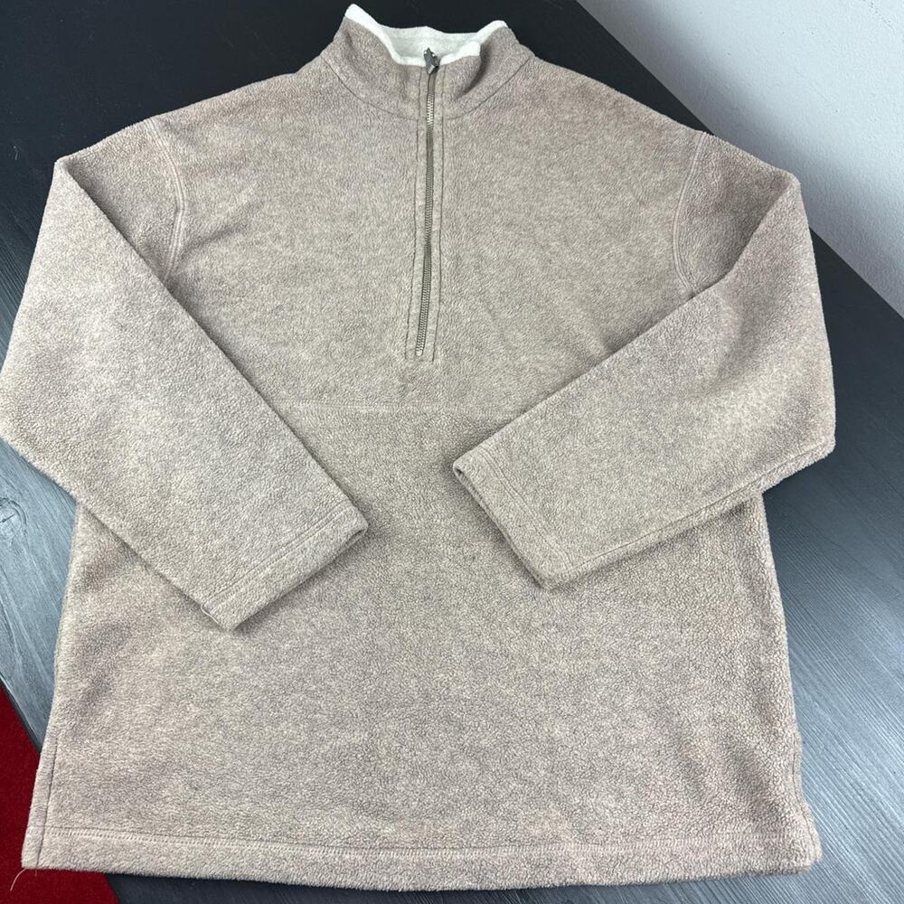 Cream quarter zip fleece in